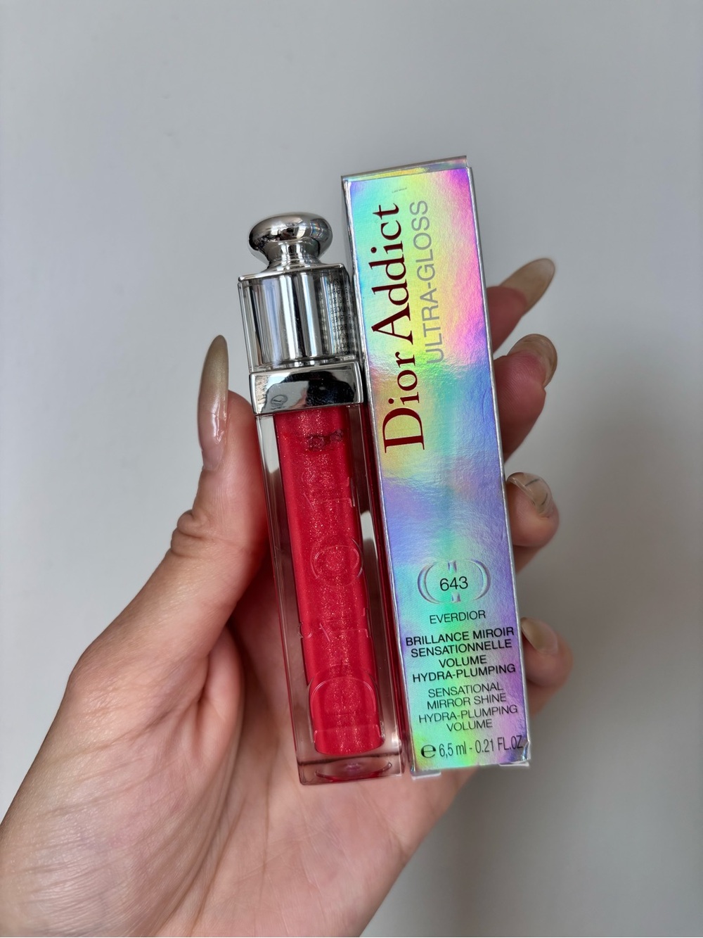 Dior Addict Ultra-Gloss Lip Gloss — 643 Everdior (Vibrant Red with Shimmer)